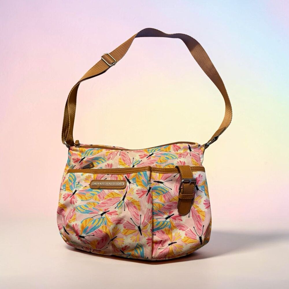 LILY BLOOM butterfly Shoulder/Crossbody Bag Adjustable Strap Zip Pockets 12x10x4